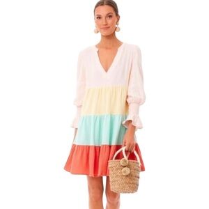Pomander Place Multicolor Kenzo Tiered Long Sleeve Dress